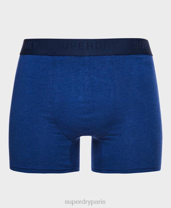 Superdry Hommes lot de deux boxers en coton bio D64Z1666 vêtements bleu