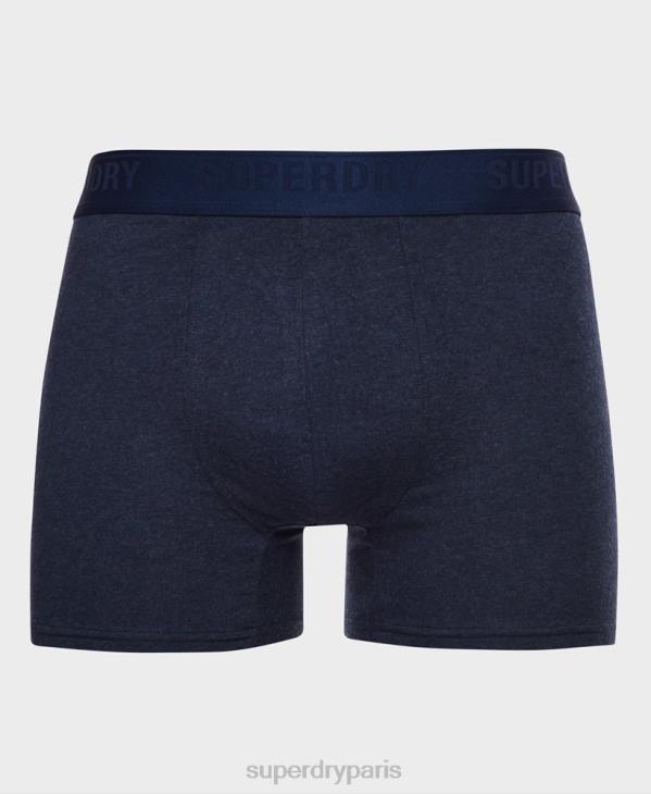 Superdry Hommes lot de deux boxers en coton bio D64Z1666 vêtements bleu