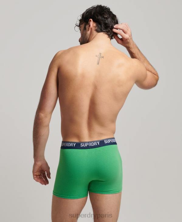 Superdry Hommes lot de deux boxers en coton bio D64Z1706 vêtements vert