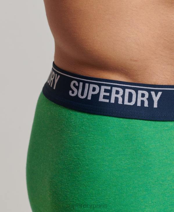 Superdry Hommes lot de deux boxers en coton bio D64Z1706 vêtements vert