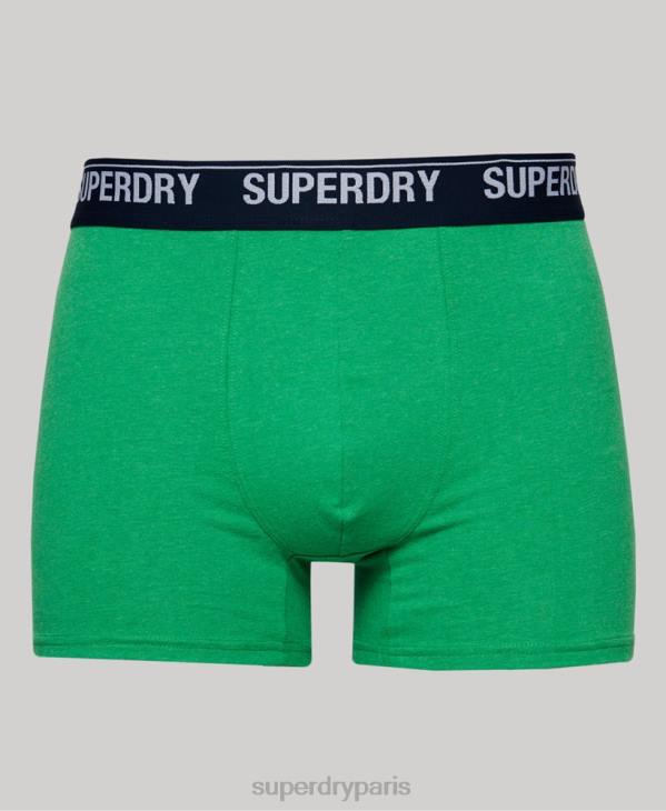 Superdry Hommes lot de deux boxers en coton bio D64Z1706 vêtements vert