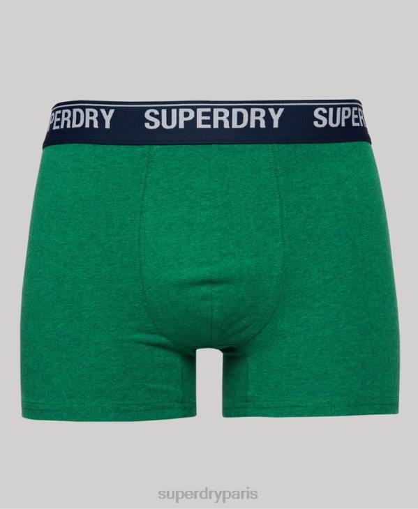 Superdry Hommes lot de deux boxers en coton bio D64Z1706 vêtements vert