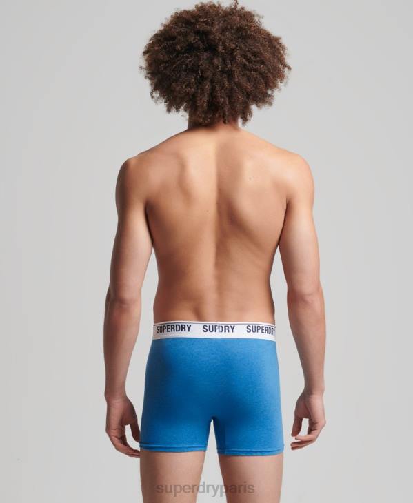 Superdry Hommes lot de deux boxers en coton bio D64Z1736 vêtements bleu