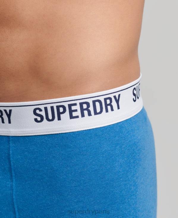 Superdry Hommes lot de deux boxers en coton bio D64Z1736 vêtements bleu