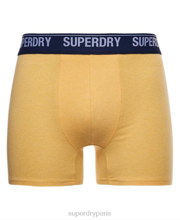 Superdry Hommes lot de deux boxers en coton bio D64Z1749 vêtements jaune