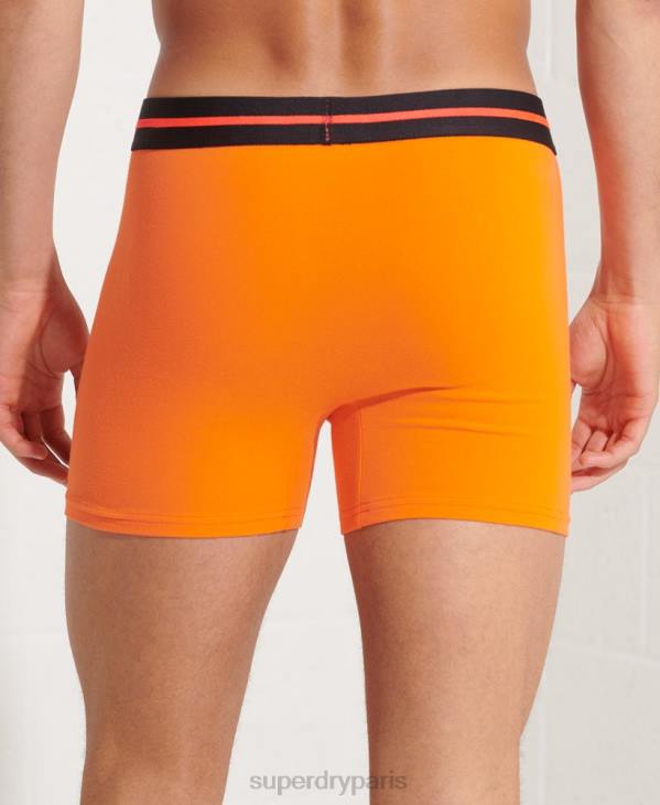 Superdry Hommes lot de deux boxers en coton bio D64Z1881 vêtements orange