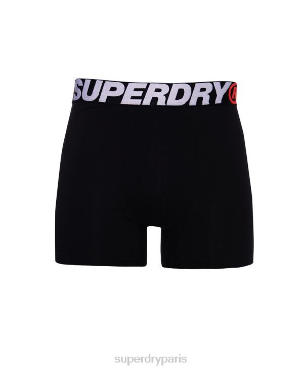 Superdry Hommes lot de deux boxers en coton bio D64Z1881 vêtements orange