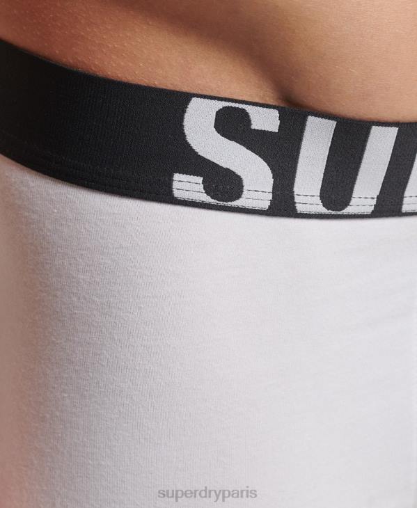 Superdry Hommes lot de deux boxers en coton bio à double logo D64Z1770 vêtements noir