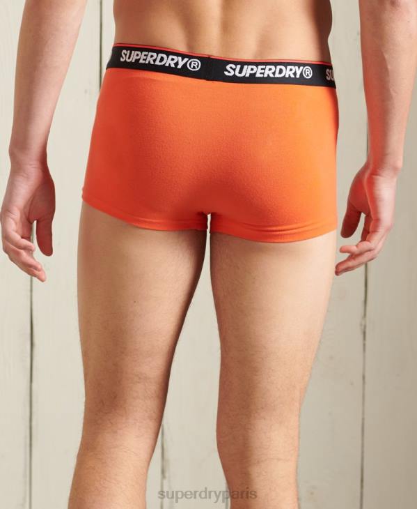 Superdry Hommes lot de trois boxers classiques en coton bio D64Z6498 vêtements orange