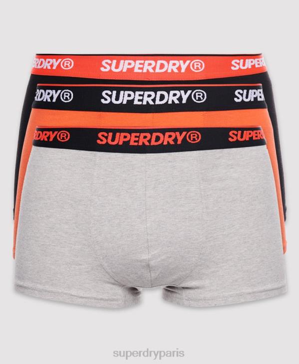Superdry Hommes lot de trois boxers classiques en coton bio D64Z6498 vêtements orange