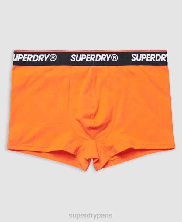 Superdry Hommes lot de trois boxers classiques en coton bio D64Z6498 vêtements orange