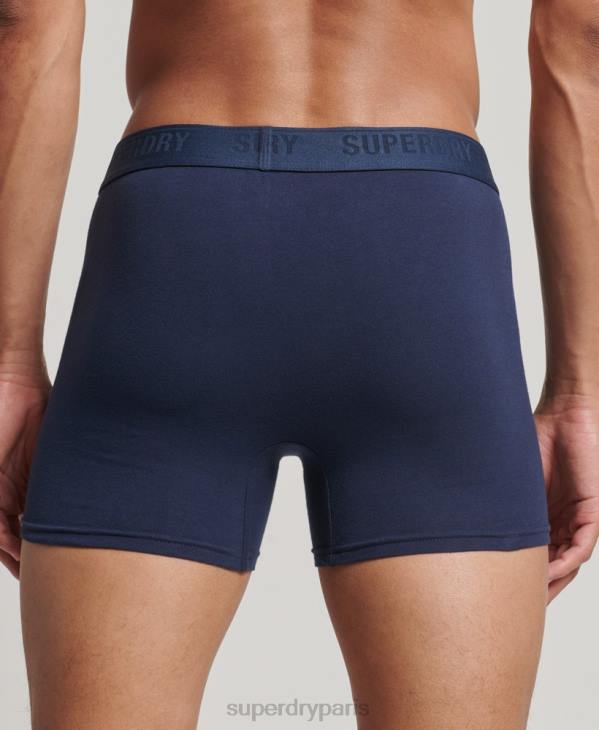Superdry Hommes lot de trois boxers en coton bio D64Z1600 vêtements marine