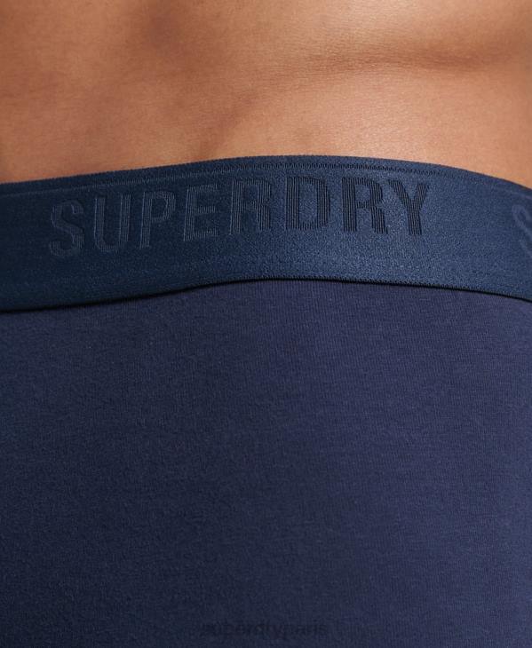 Superdry Hommes lot de trois boxers en coton bio D64Z1600 vêtements marine