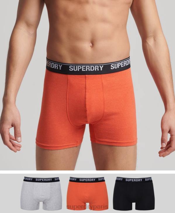 Superdry Hommes lot de trois boxers en coton bio D64Z1605 vêtements multi