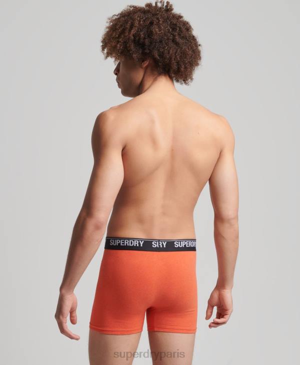 Superdry Hommes lot de trois boxers en coton bio D64Z1605 vêtements multi
