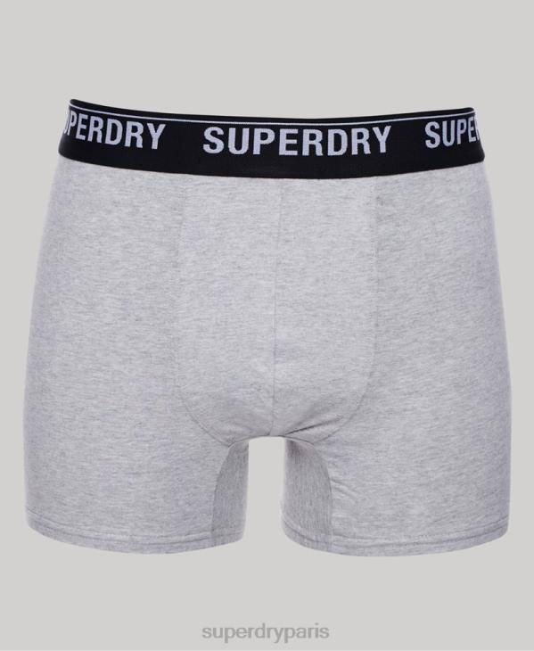 Superdry Hommes lot de trois boxers en coton bio D64Z1605 vêtements multi