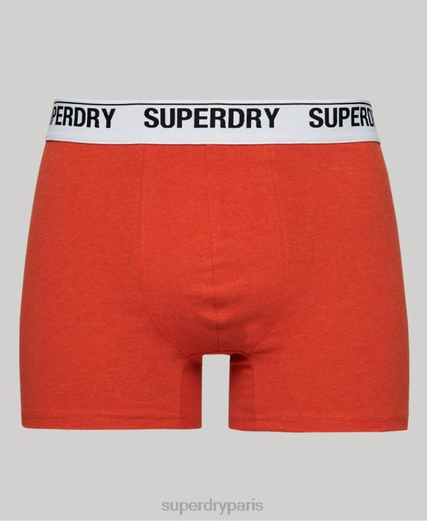 Superdry Hommes lot de trois boxers en coton bio D64Z1618 vêtements orange