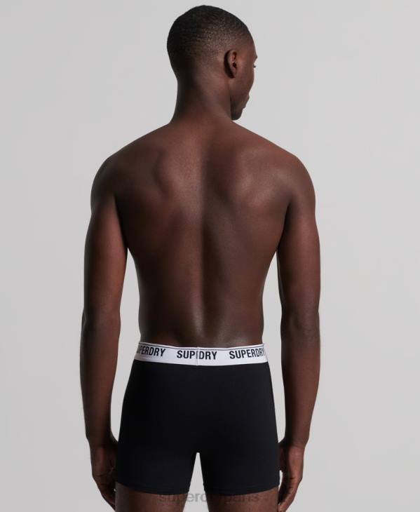 Superdry Hommes lot de trois boxers en coton bio D64Z1622 vêtements noir