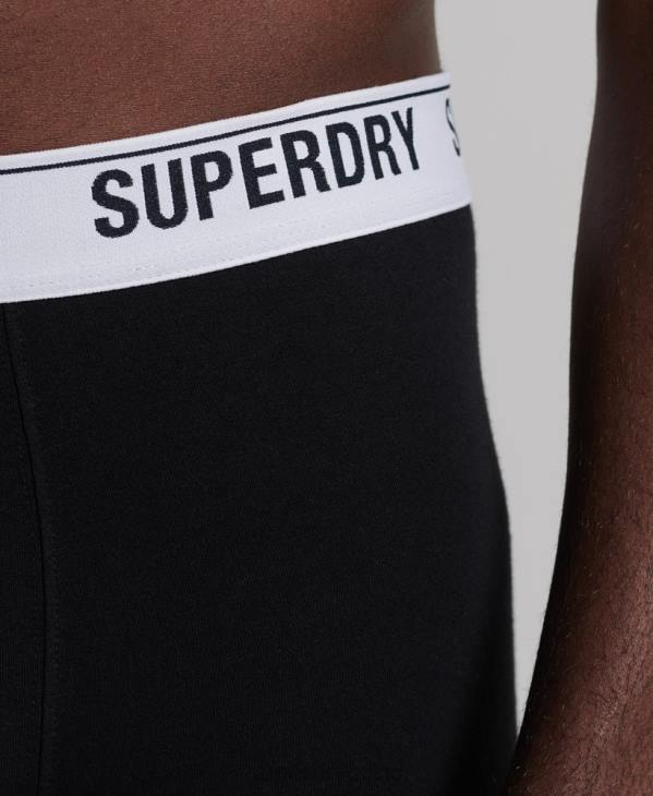 Superdry Hommes lot de trois boxers en coton bio D64Z1622 vêtements noir