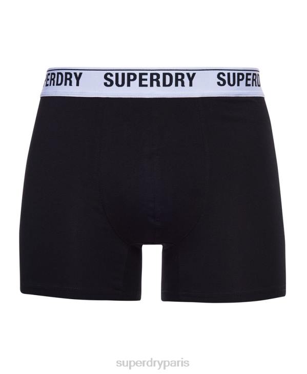 Superdry Hommes lot de trois boxers en coton bio D64Z1622 vêtements noir