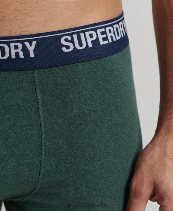 Superdry Hommes lot de trois boxers en coton bio D64Z1667 vêtements vert