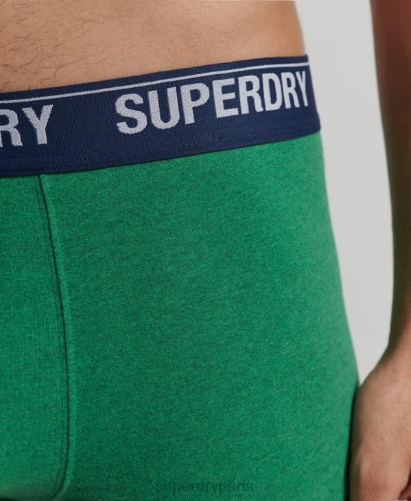 Superdry Hommes lot de trois boxers en coton bio D64Z1667 vêtements vert