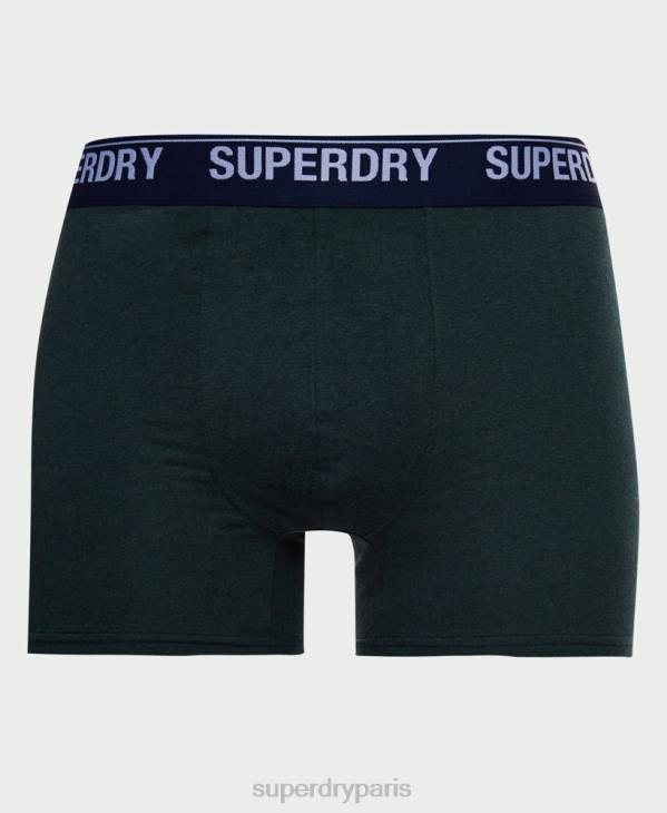 Superdry Hommes lot de trois boxers en coton bio D64Z1667 vêtements vert