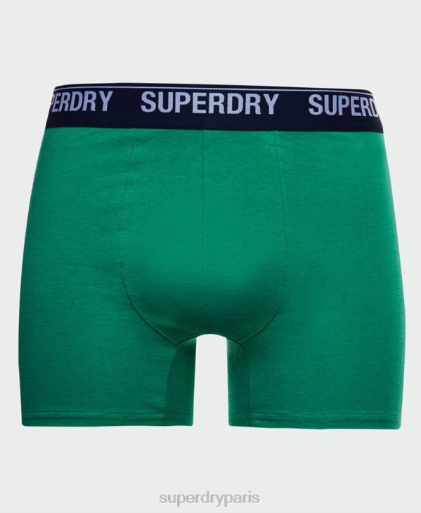 Superdry Hommes lot de trois boxers en coton bio D64Z1667 vêtements vert