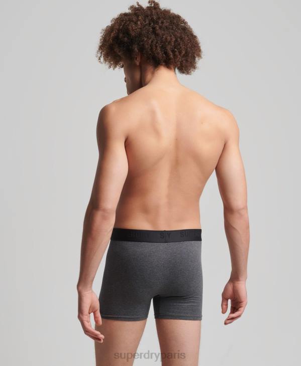 Superdry Hommes lot de trois boxers en coton bio D64Z1744 vêtements gris