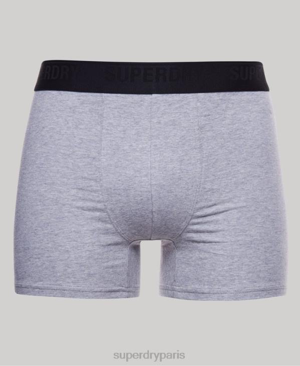 Superdry Hommes lot de trois boxers en coton bio D64Z1744 vêtements gris