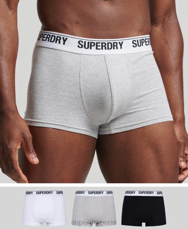 Superdry Hommes lot de trois boxers en coton bio D64Z1747 vêtements noir
