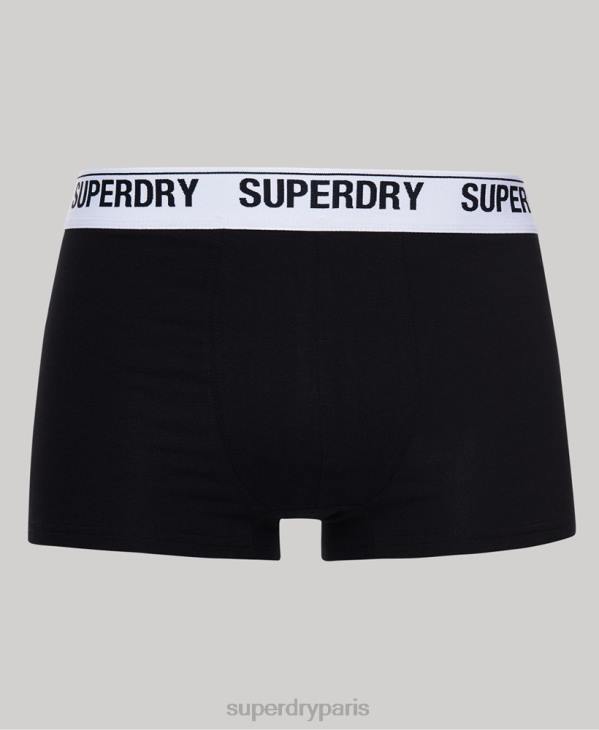 Superdry Hommes lot de trois boxers en coton bio D64Z1747 vêtements noir