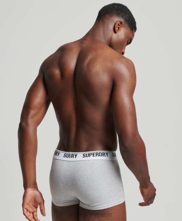 Superdry Hommes lot de trois boxers en coton bio D64Z1747 vêtements noir