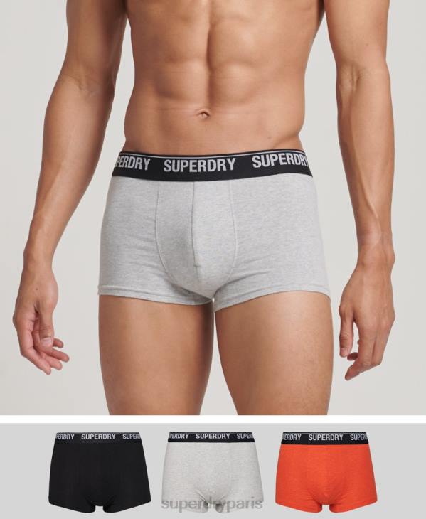 Superdry Hommes lot de trois boxers en coton bio D64Z1753 vêtements multi