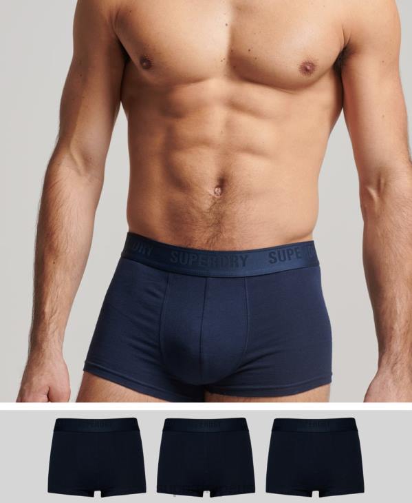 Superdry Hommes lot de trois boxers en coton bio D64Z1754 vêtements marine