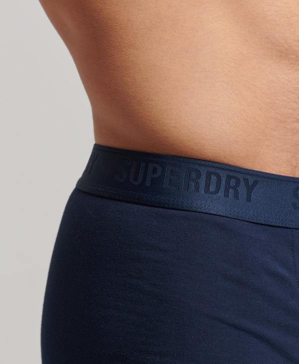 Superdry Hommes lot de trois boxers en coton bio D64Z1754 vêtements marine
