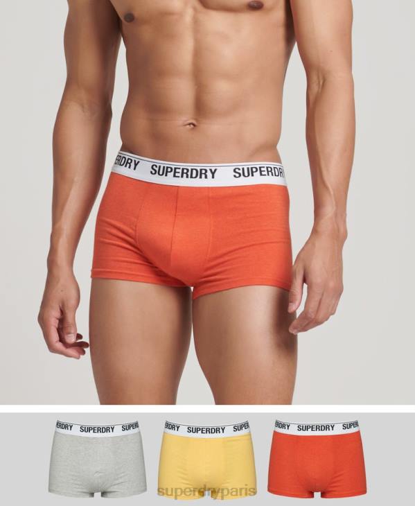 Superdry Hommes lot de trois boxers en coton bio D64Z1767 vêtements orange