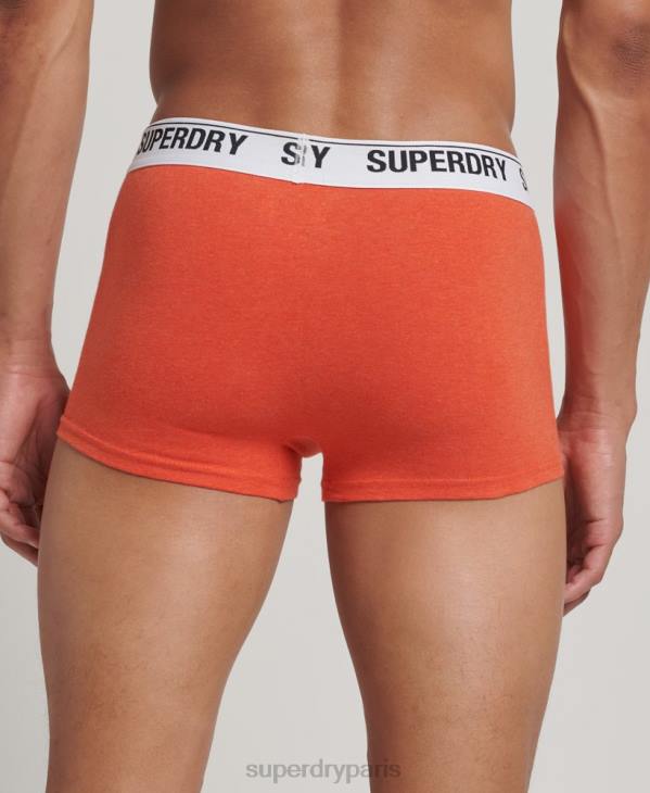 Superdry Hommes lot de trois boxers en coton bio D64Z1767 vêtements orange