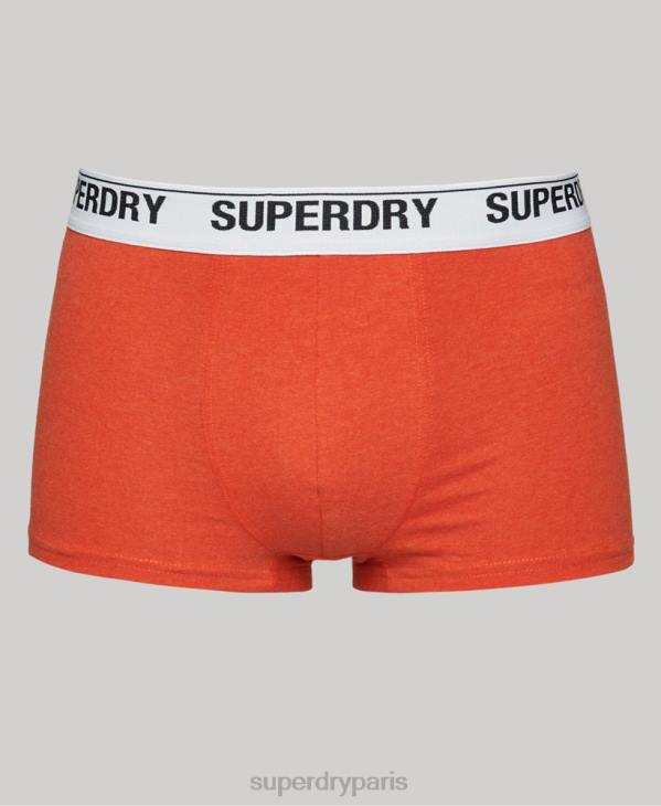 Superdry Hommes lot de trois boxers en coton bio D64Z1767 vêtements orange