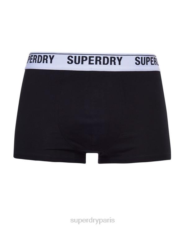 Superdry Hommes lot de trois boxers en coton bio D64Z1768 vêtements noir