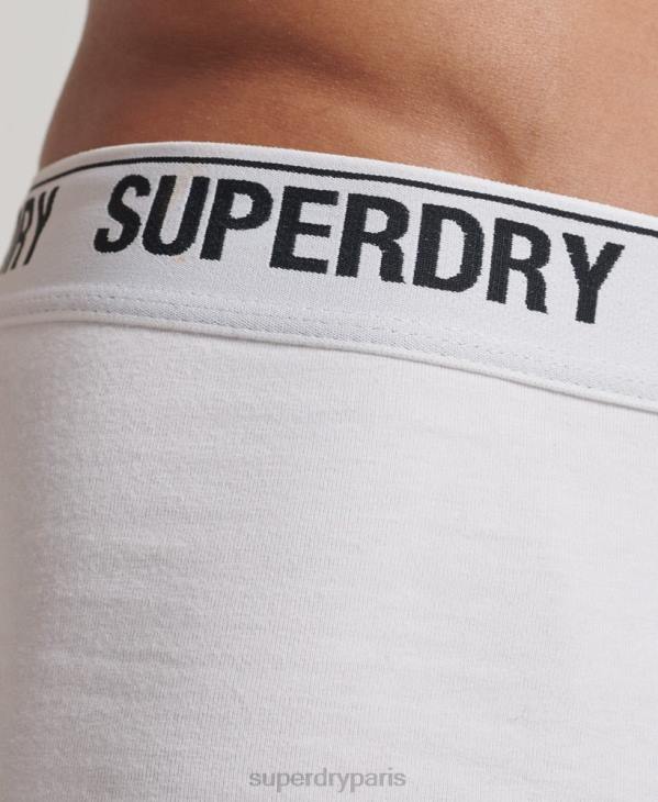 Superdry Hommes lot de trois boxers en coton bio D64Z1769 vêtements blanc