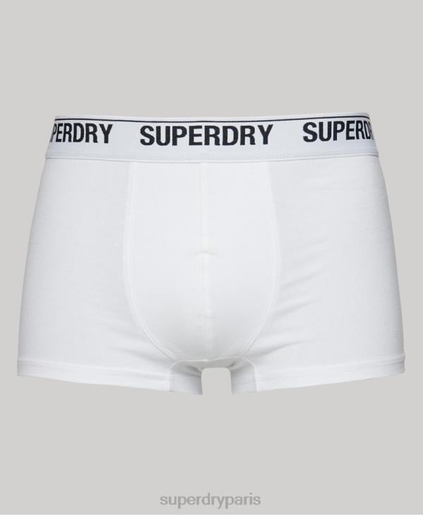 Superdry Hommes lot de trois boxers en coton bio D64Z1769 vêtements blanc