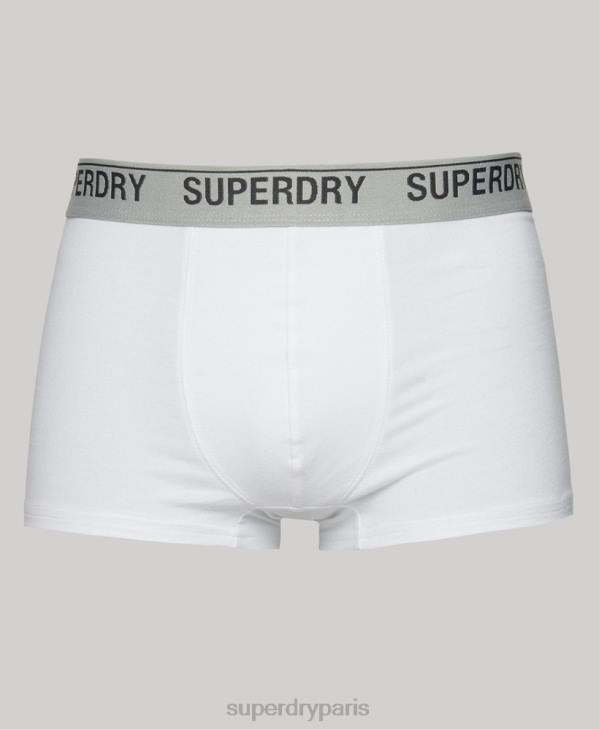 Superdry Hommes lot de trois boxers en coton bio D64Z1769 vêtements blanc