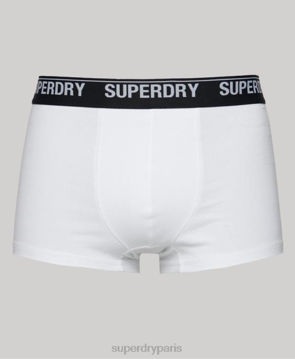 Superdry Hommes lot de trois boxers en coton bio D64Z1769 vêtements blanc