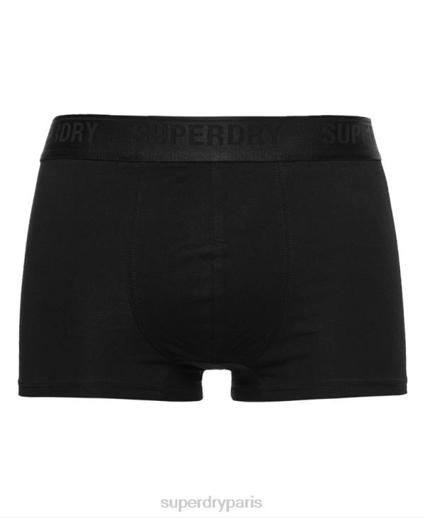 Superdry Hommes lot de trois boxers en coton bio D64Z1772 vêtements noir
