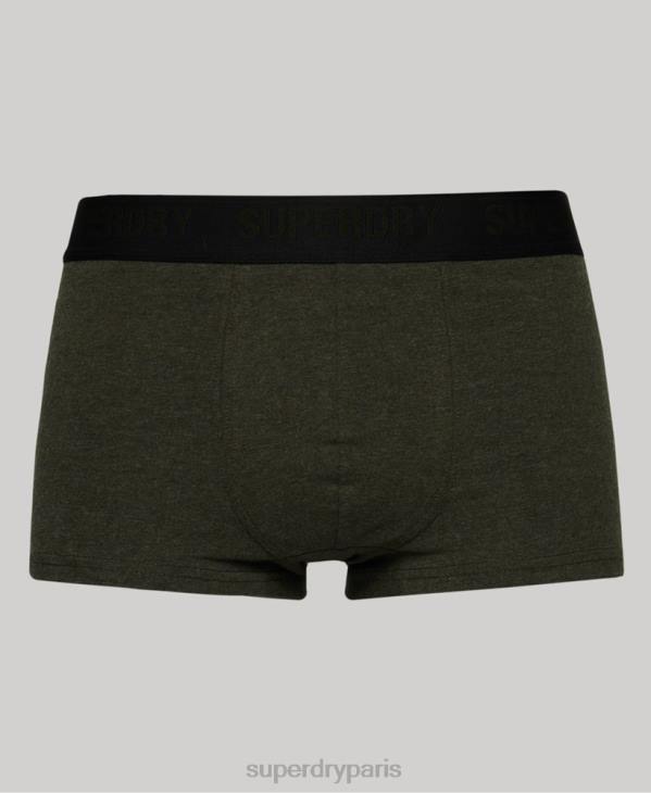 Superdry Hommes lot de trois boxers en coton bio D64Z1786 vêtements noir
