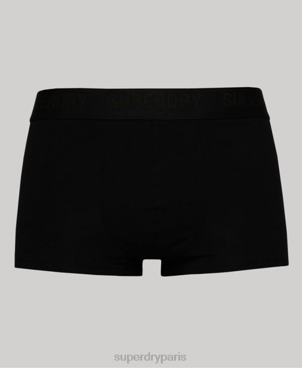 Superdry Hommes lot de trois boxers en coton bio D64Z1786 vêtements noir