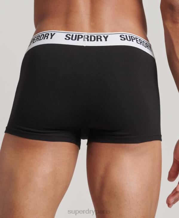 Superdry Hommes lot de trois boxers en coton bio D64Z1788 vêtements noir