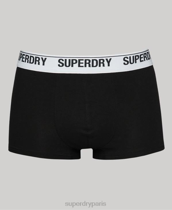 Superdry Hommes lot de trois boxers en coton bio D64Z1788 vêtements noir