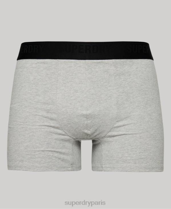 Superdry Hommes lot de trois boxers en coton bio D64Z1820 vêtements noir